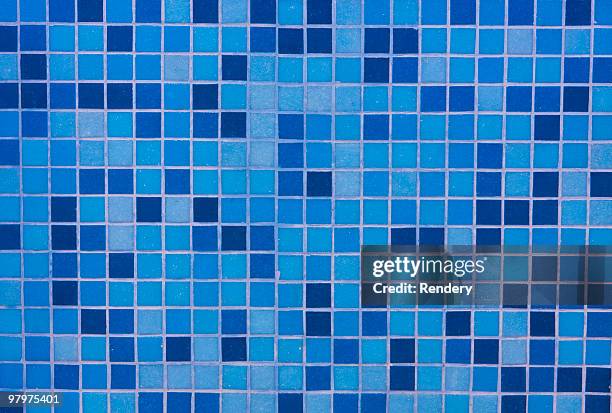 blue tiles mosaic - blue bathroom stock pictures, royalty-free photos & images