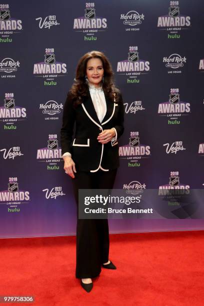 Actress Lynda Carter arrives at the 2018 NHL Awards presented by Hulu at the Hard Rock Hotel & Casino on June 20, 2018 in Las Vegas, Nevada.