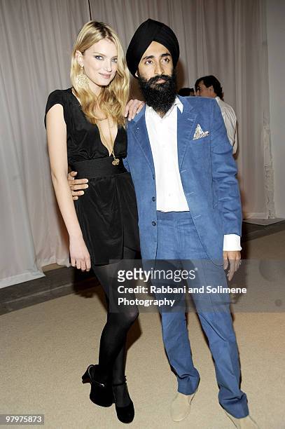 Lily Donaldson and Waris Ahluwalia attends the CFDA/Vogue Fashion Fund Awards at Skylight Studio on November 16, 2009 in New York City.