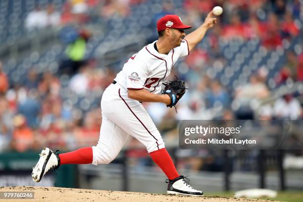 Gio Gonzalez of the Washington Nationals pitches in the second inning during a baseball game against the Baltimore Orioles at Nationals Park on June...