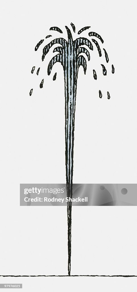 Illustration of fountain of oil