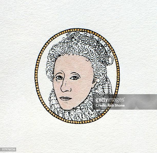 bildbanksillustrationer, clip art samt tecknat material och ikoner med illustration of queen elizabeth i - one mature woman only
