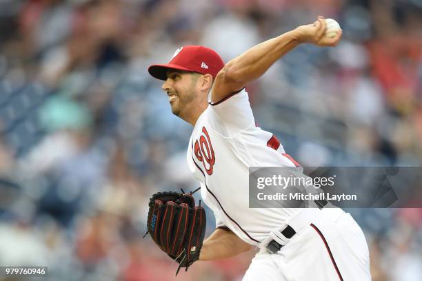 Gio Gonzalez of the Washington Nationals pitches in the third inning during a baseball game against the Baltimore Orioles at Nationals Park on June...