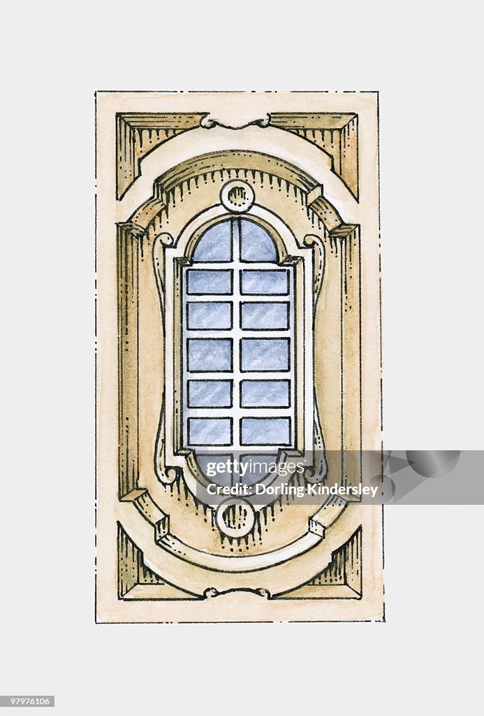 Illustration Of 18th Century Rococo Window High-Res Vector Graphic ...