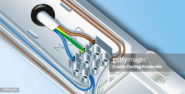 light fitting with fixed terminals, close-up - light fitting stock illustrations