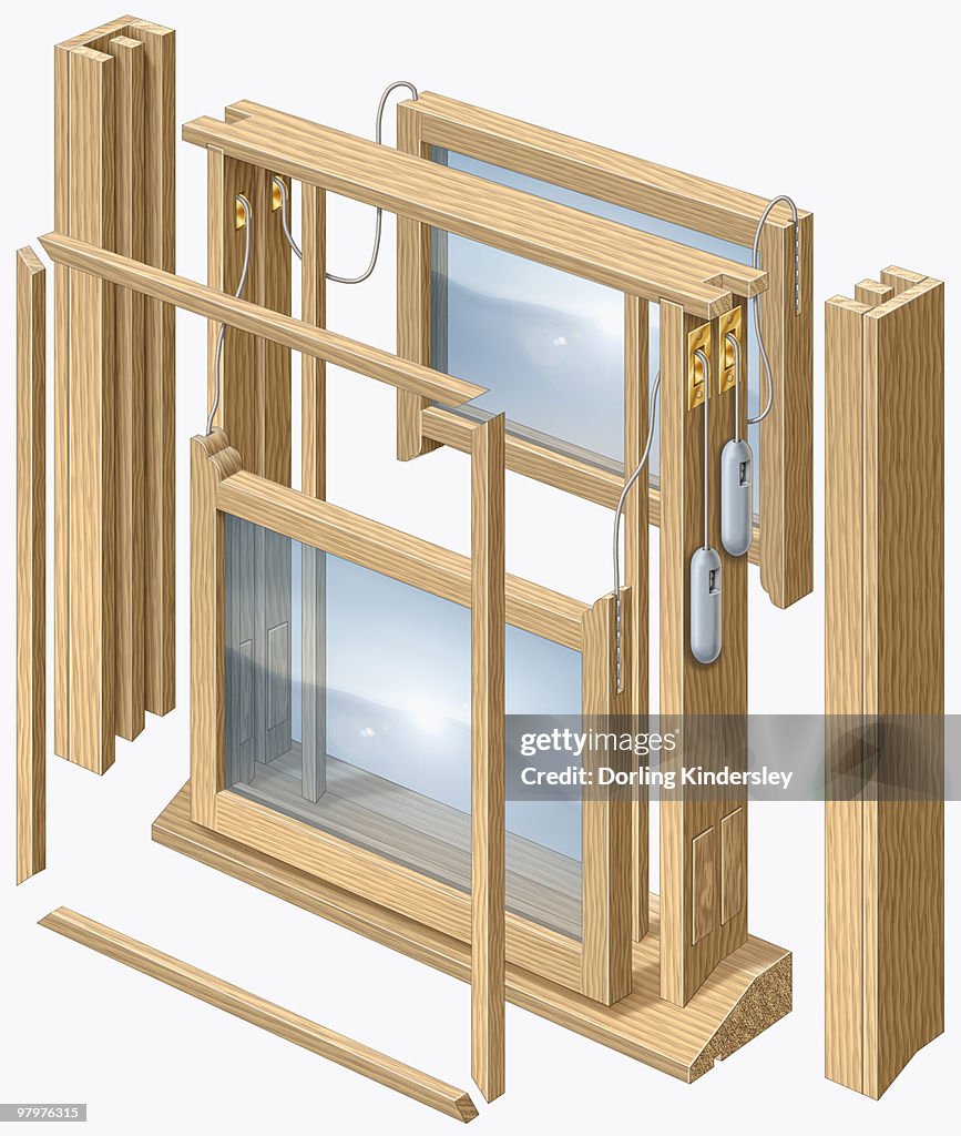 Sash Window Exploded View Illustration - Getty Images
