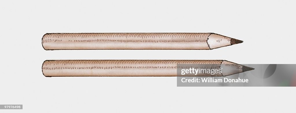 Illustration of two sharp pencils