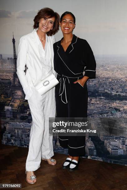 Ines de la Fressange and Bianca Ruessel attend the 'Roger Vivier Loves Berlin' event at Soho House on June 20, 2018 in Berlin, Germany.