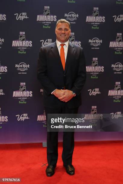 Former NHL player Eric Lindros arrives at the 2018 NHL Awards presented by Hulu at the Hard Rock Hotel & Casino on June 20, 2018 in Las Vegas, Nevada.