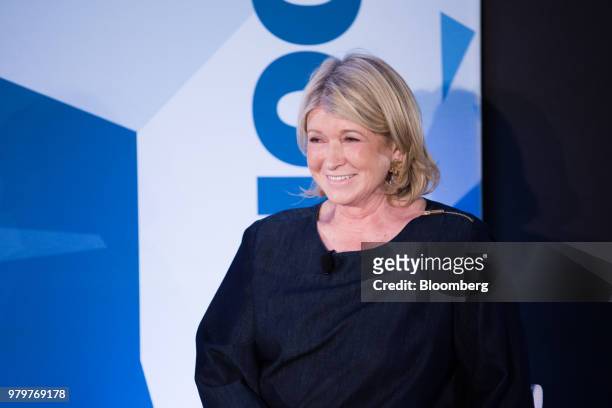 Martha Stewart, founder of Martha Stewart Living Omnimedia Inc., smiles during the Bloomberg Breakaway CEO Summit in New York, U.S., on Wednesday,...