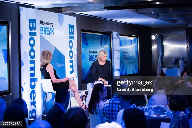Martha Stewart, founder of Martha Stewart Living Omnimedia Inc., center right, speaks during the Bloomberg Breakaway CEO Summit in New York, U.S., on...