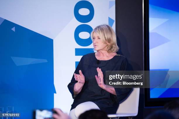 Martha Stewart, founder of Martha Stewart Living Omnimedia Inc., speaks during the Bloomberg Breakaway CEO Summit in New York, U.S., on Wednesday,...