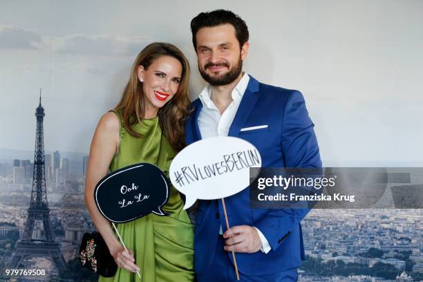 Alexandra Lapp and Mauricio Valdespino attend the 'Roger Vivier Loves Berlin' event at Soho House on June 20, 2018 in Berlin, Germany.