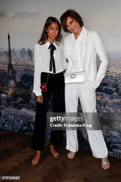 Rabea Schif and Ines de la Fressange attend the 'Roger Vivier Loves Berlin' event at Soho House on June 20, 2018 in Berlin, Germany.