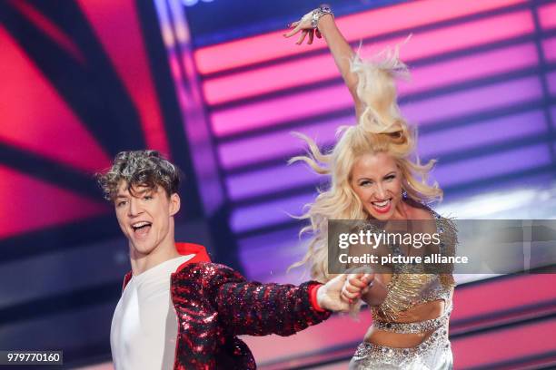 March 2018, Germany, Cologne: Youtuber Roman Lochmann and professional dancer Kathrin Menzinger compete in the celebrity dance competition 'Let's...