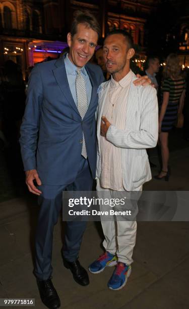 Ben Elliot and Dan Macmillan attend the Summer Party at the V&A in partnership with Harrods at the Victoria and Albert Museum on June 20, 2018 in...