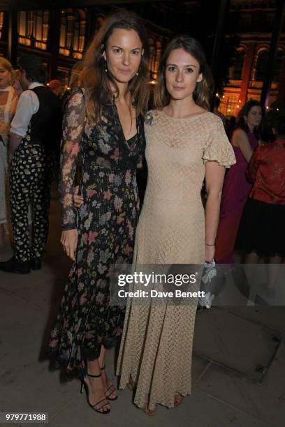Fran Hickman and Caroline Lever attend the Summer Party at the V&A in partnership with Harrods at the Victoria and Albert Museum on June 20, 2018 in...