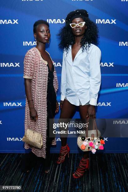 Mari Malek and Tina J. Attend the IMAX exclusive experience for Jurassic World: Fallen Kingdom at AMC Loews Lincoln Square IMAX on June 20, 2018 in...