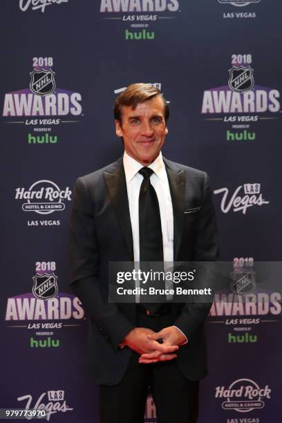 General manager George McPhee of the Vegas Golden Knights arrives at the 2018 NHL Awards presented by Hulu at the Hard Rock Hotel & Casino on June...