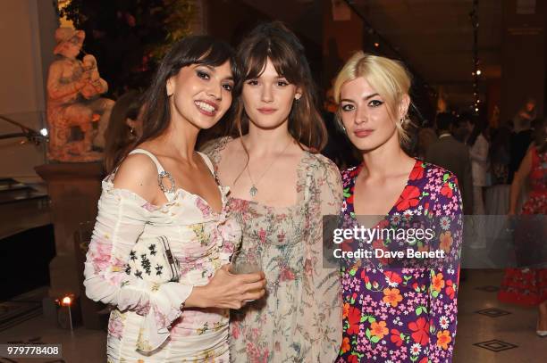 Zara Martin, Sai Bennett and Sydney Lima attend the Summer Party at the V&A in partnership with Harrods at the Victoria and Albert Museum on June 20,...