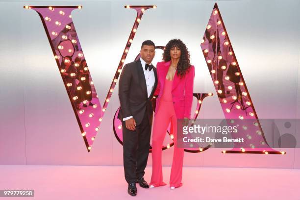 Russell Wilson and Ciara attend the Summer Party at the V&A in partnership with Harrods at the Victoria and Albert Museum on June 20, 2018 in London,...