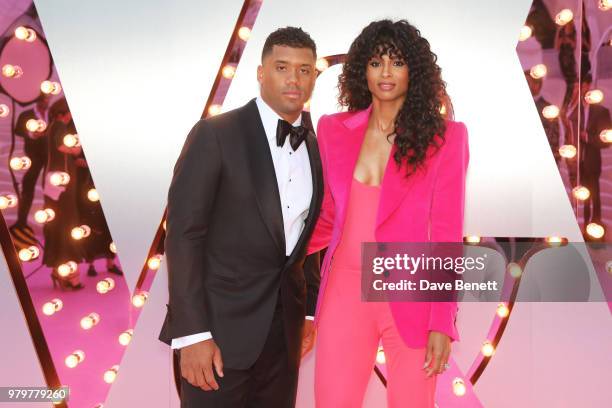 Russell Wilson and Ciara attend the Summer Party at the V&A in partnership with Harrods at the Victoria and Albert Museum on June 20, 2018 in London,...