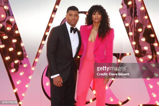 Russell Wilson and Ciara attend the Summer Party at the V&A in partnership with Harrods at the Victoria and Albert Museum on June 20, 2018 in London,...