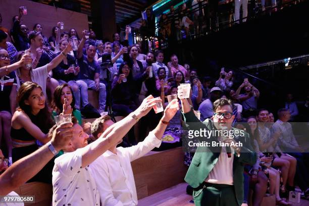 Lea DeLaria toasts the crowd with a Ketel Cocktail hosted by longstanding LGBTQ ally, Ketel One Family-Made Vodka on June 20, 2018 at Samsung 837 in...