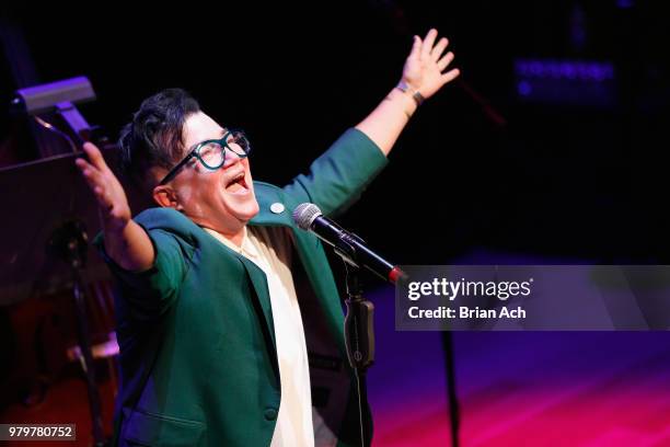Lea DeLaria performs onstage at PRIDE PLACE in partnership with LGBTQ ally and Ketel One Family-Made Vodka on June 20, 2018 at Samsung 837 in New...