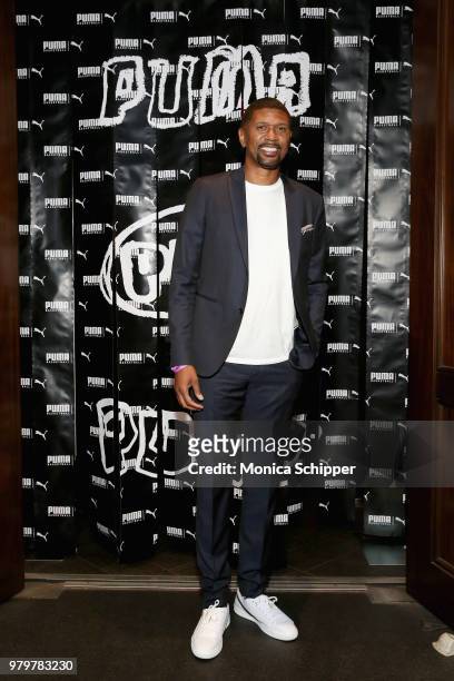 Jalen Rose attends the PUMA Basketball launch party at 40/40 Club on June 20, 2018 in New York City.