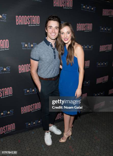 Corey Cott and Laura Osnes attend the "Bandstand: The Broadway Musical On Screen" New York premiere at SVA Theater on June 20, 2018 in New York City.