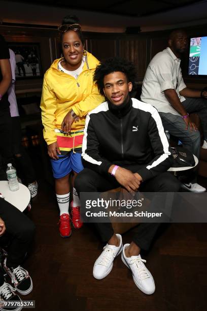 Rapsody and Marvin Bagley III attends the PUMA Basketball launch party at 40/40 Club on June 20, 2018 in New York City.