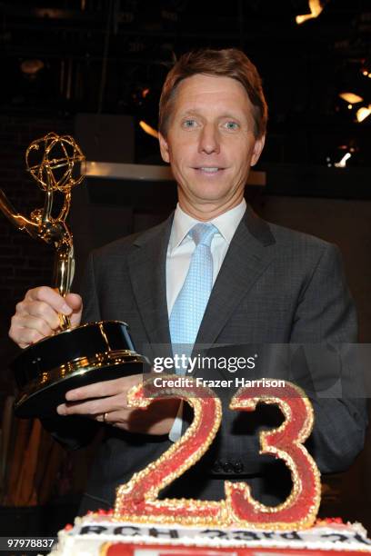 Executive Producer Bradley Bell poses at CBS' "Bold And The Beautiful" 23rd Anniversary Celebration at Television City, CBS Studio Lot on March 23,...