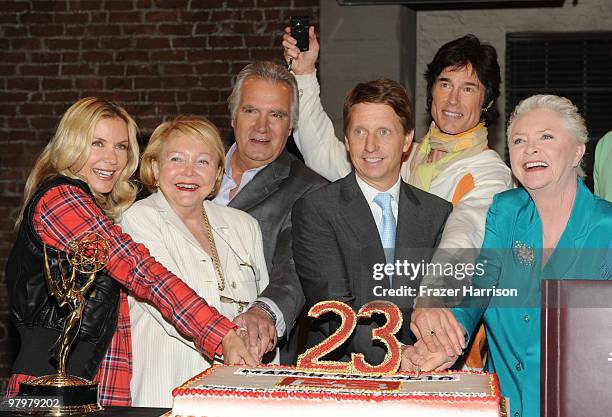 Cast and crew Katherine Kelly Lang, Lee Phillip Bell, exec producer John McCook, actor Bradley Bell, exec producer, Ron Moss, actor Susan Flannery,...