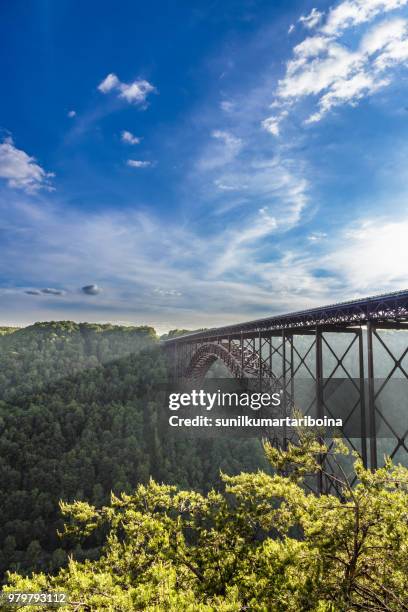 new river gorge bridge in allegheny mountains, west virginia, usa - ウェストバージニア州 ストックフォトと画像