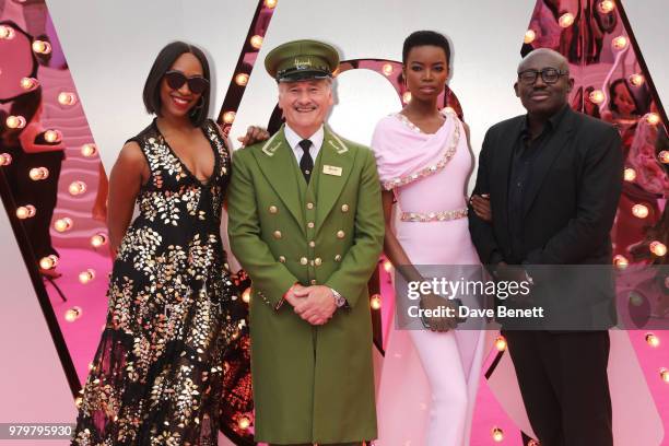 Vanessa Kingori, the Harrods Green Man, Maria Borges and Edward Enninful attend the Summer Party at the V&A in partnership with Harrods at the...