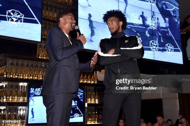 Jalen Rose and Marvin Bagley III attends the PUMA Basketball launch party at 40/40 Club on June 20, 2018 in New York City.