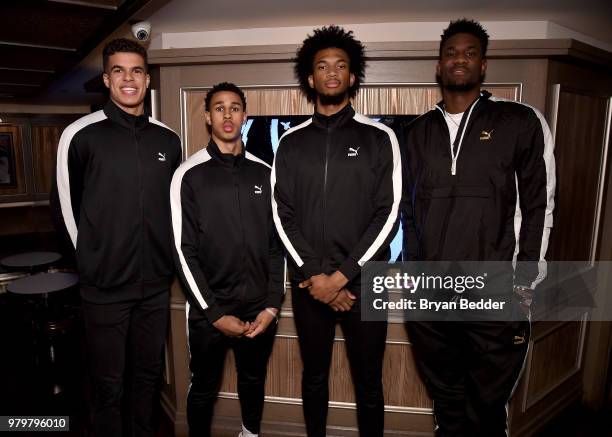 Michael Porter, Jr., Zhaire Smith, Marvin Bagley III, and DeAndre Ayton attend the PUMA Basketball launch party at 40/40 Club on June 20, 2018 in New...