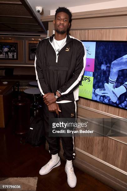 DeAndre Ayton attends the PUMA Basketball launch party at 40/40 Club on June 20, 2018 in New York City.