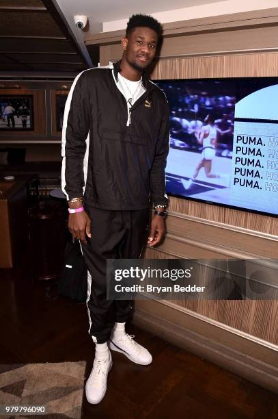 DeAndre Ayton attends the PUMA Basketball launch party at 40/40 Club on June 20, 2018 in New York City.