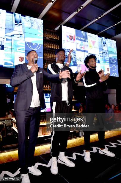 Jalen Rose, DeAndre Ayton, and Marvin Bagley III attend the PUMA Basketball launch party at 40/40 Club on June 20, 2018 in New York City.