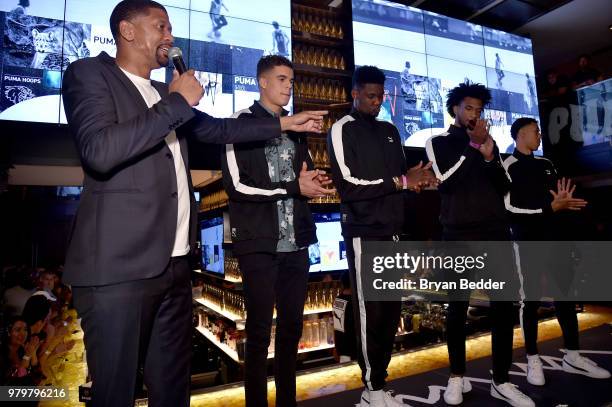 Jalen Rose, Michael Porter Jr., DeAndre Ayton, Marvin Bagley III, and Zhaire Smith attend the PUMA Basketball launch party at 40/40 Club on June 20,...