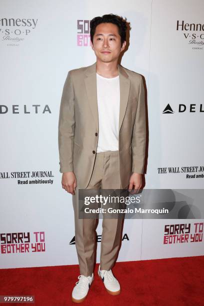 Steven Yeun during the 10th Annual BAMcinemaFest Opening Night Premiere Of "Sorry To Bother You" at BAM Harvey Theater on June 20, 2018 in New York...