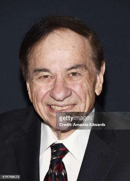 Songwriter Richard M. Sherman arrives at The Academy Of Motion Picture Arts And Sciences presentation of "The Sherman Brothers: A Hollywood Songbook"...