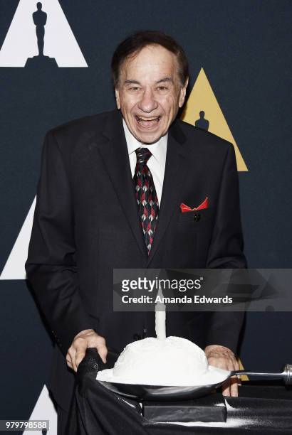 Songwriter Richard M. Sherman arrives at The Academy Of Motion Picture Arts And Sciences presentation of "The Sherman Brothers: A Hollywood Songbook"...