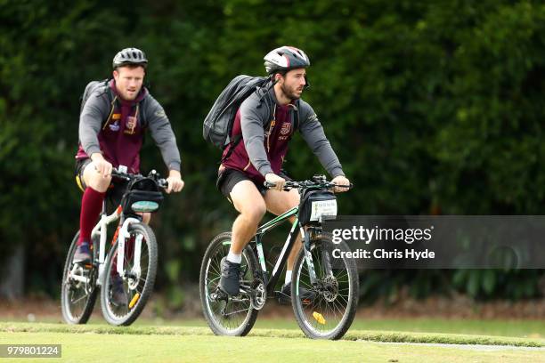 Ben Hunt arrives for a Queensland Maroons State of Origin training session at Sanctuary Cove on June 21, 2018 in Brisbane, Australia.