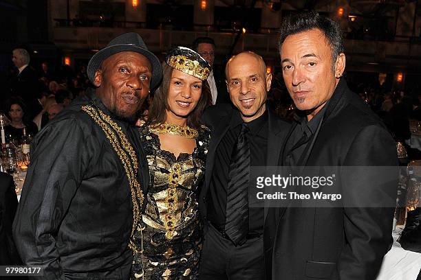 Exclusive* Inductee Jimmy Cliff and musician Bruce Springsteen attend the 25th Annual Rock and Roll Hall of Fame Induction Ceremony dinner at The...