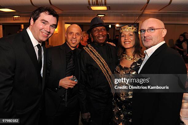 Exclusive* Inductees Jimmy Cliff and Phil Collins attend the 25th Annual Rock and Roll Hall of Fame Induction Ceremony dinner at The Waldorf=Astoria...