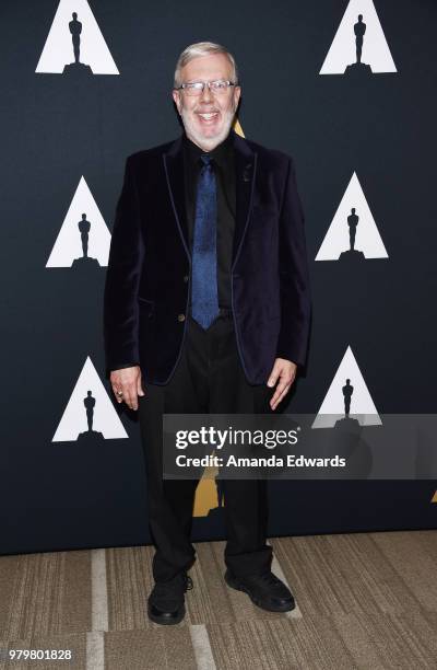 Film critic Leonard Maltin arrives at The Academy Of Motion Picture Arts And Sciences presentation of "The Sherman Brothers: A Hollywood Songbook" at...
