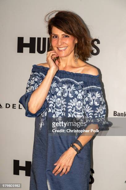 Nia Vardalos arrives to the opening night of the "Humans" at the Ahmanson Theatre on June 20, 2018 in Los Angeles, California.
